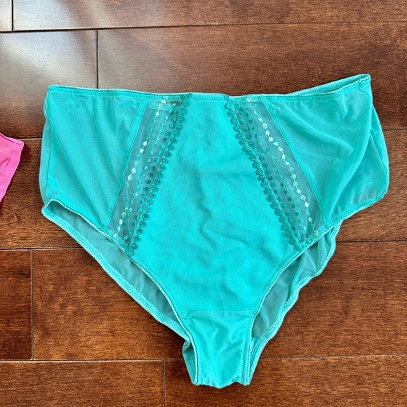Elomi Matilda Full Sheer Embroidered Brief set of 2 Aqua and Pink Large - Picture 8 of 9